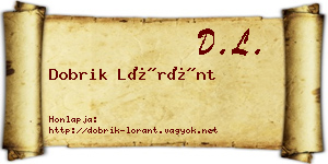 Dobrik Lóránt névjegykártya