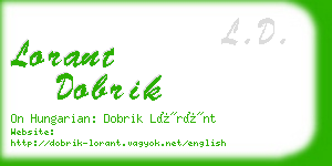 lorant dobrik business card